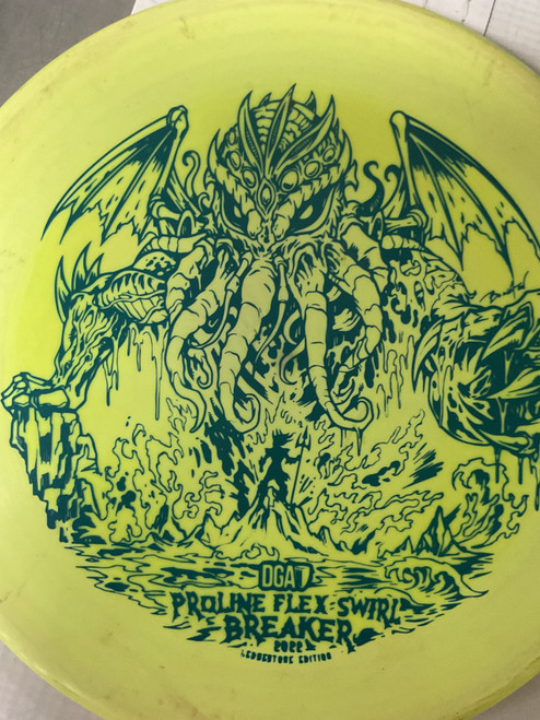 Vist Large View of Product Image Which is Used DGA PROLINE FLEX SWIRL BREAKER Disc Golf Putter Yellow