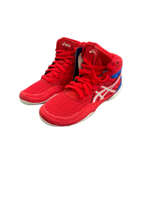 Vist Large View of Product Image Which is Used Asics Wrestling Shoes Red Youth 11.0