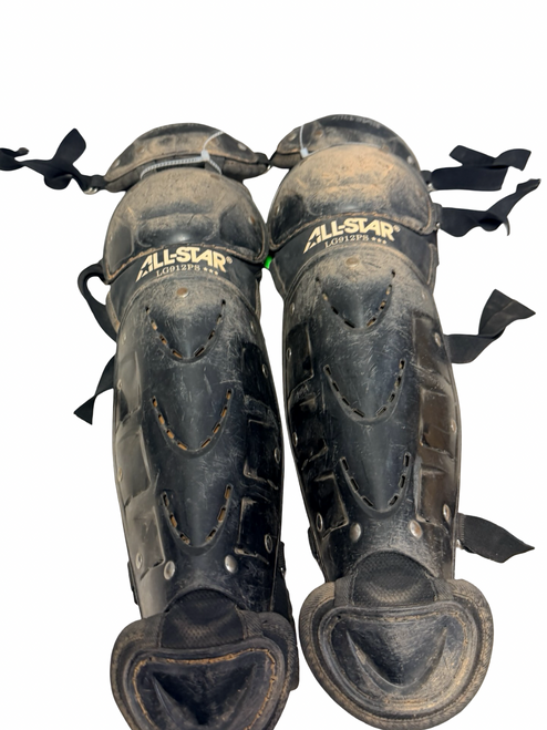 Vist Large View of Product Image Which is Used All-Star Player Series LG912PS Junior Baseball Catchers Leg Guards Black Age 9-12