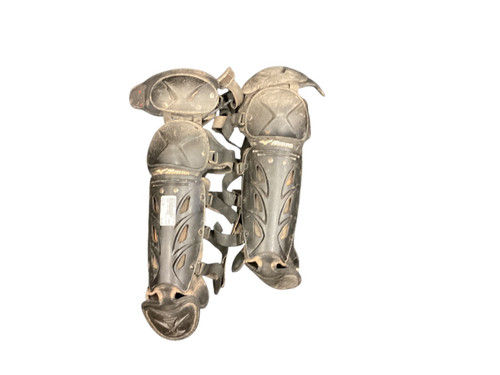 Vist Large View of Product Image Which is Used Mizuno LEG GUARDS Catchers Leg Guards Black Youth