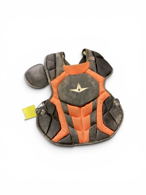 Vist Large View of Product Image Which is Used All-Star SYSTEM 7 Catchers Chest Protector Orange Intermed