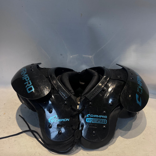 Vist Large View of Product Image Which is Used Champro YTH SCORPION FB Shoulder Pads Black XXS
