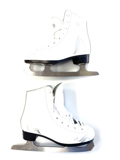 Vist Large View of Product Image Which is Used Lake Placid WHITE FIGURE SKATES Girls Figure Skate White Junior 02