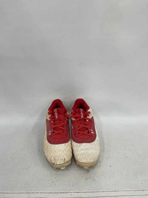 Vist Large View of Product Image Which is Used Under Armour BASEBALL CLEAT BB/SB Cleats White Junior 03.5