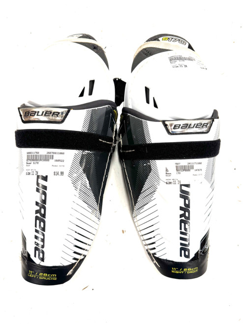 Vist Large View of Product Image Which is Used Bauer S170 Junior Shin Guards White 11"