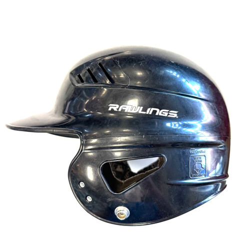 Vist Large View of Product Image Which is Used Rawlings 6 1/4 - 6 7/8 Batting Helmet No Mask Black One Size