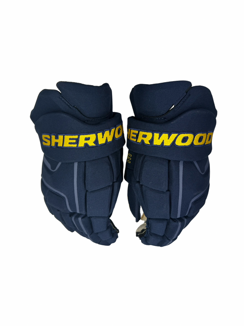 Vist Large View of Product Image Which is Used Sher-wood CODE Senior Gloves Navy Blue 13"