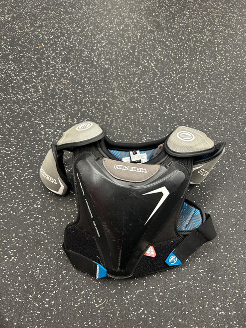 Vist Large View of Product Image Which is Used Maverik EKG Lacrosse Shoulder Pads Black XS