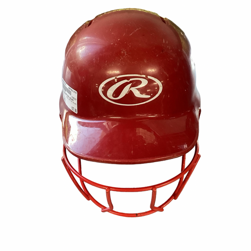 Vist Large View of Product Image Which is Used Rawlings BATTING HELMET Batting Helmet w/Mask Red XS