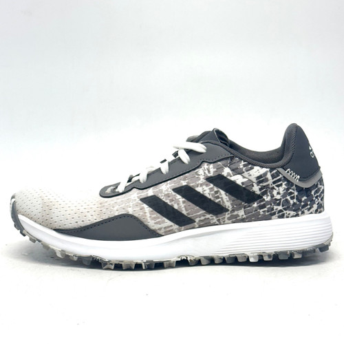 Vist Large View of Product Image Which is Used Adidas S2G Jr Golf Shoes White And Grey Junior 05