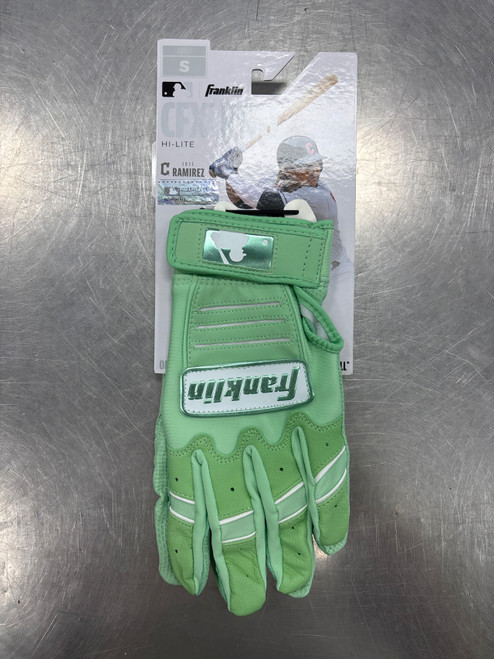 Vist Large View of Product Image Which is New Franklin CFX PRO HI-LITE BB/SB Batting Gloves Lime Green SM