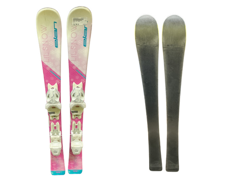 Vist Large View of Product Image Which is Used Elan LIL SNOW Girls DH Ski/Binding Pink 100 cm