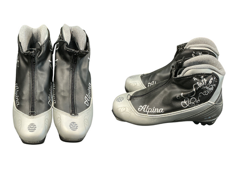 Vist Large View of Product Image Which is Used Alpina Womens NNN XC Ski Boots Grey M 07-07.5 / W 08-08.5