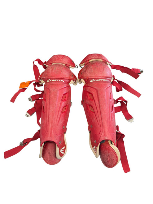 Vist Large View of Product Image Which is Used Easton SHINGUARDS Catchers Leg Guards Red Junior