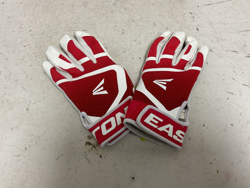 Vist Large View of Product Image Which is Used Easton BB/SB Batting Gloves Silver And Red XL