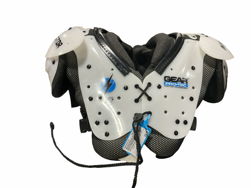 Vist Large View of Product Image Which is Used INTIMIDATOR GEAR PRO TEC FB Shoulder Pads White LG