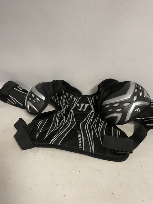 Vist Large View of Product Image Which is Used Warrior TEMPO ELITE Lacrosse Shoulder Pads Black LG