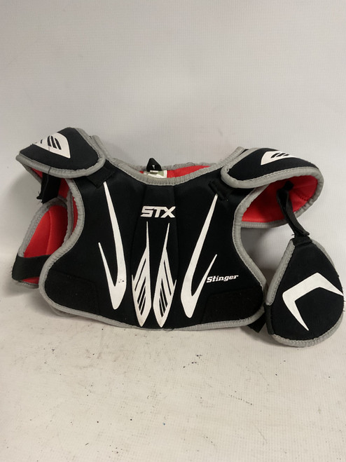 Vist Large View of Product Image Which is Used STX STINGER Lacrosse Shoulder Pads Black SM