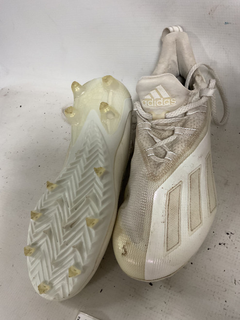 Vist Large View of Product Image Which is Used Adidas ADIZERO Adult FB Cleats White Senior 7.5
