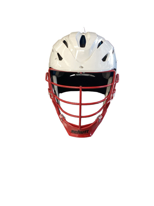 Vist Large View of Product Image Which is Used Schutt RIVAL Lacrosse Helmet White LG