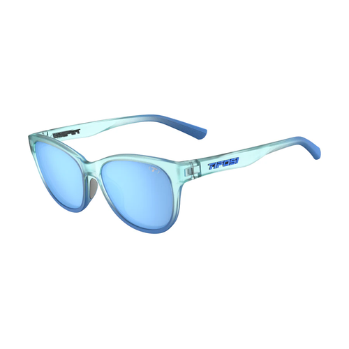 Vist Large View of Product Image Which is New Tifosi Stella Biking Glasses- Blue Haze Frame/Sky Blue Mirror Lens