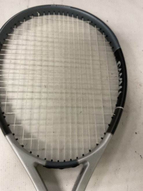 Vist Large View of Product Image Which is Used Gamma Sports AIR CARBON POWER 3.0 Adult Tennis Racquet Grey 4 1/2"