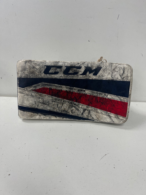 Vist Large View of Product Image Which is Used CCM EXTREME FLEX 760 Junior Goalie Blocker White/Red/Navy
