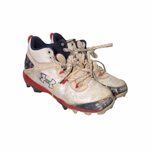 Vist Large View of Product Image Which is Used Under Armour BASEBALL BB/SB Cleats White Junior 01.5