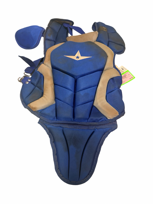 Vist Large View of Product Image Which is Used All-Star Player Series CPCC79PS-1 NOCSAE Youth Baseball Catchers Chest Protector Royal Blue Age 7-9