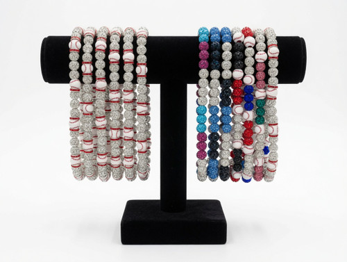 Vist Large View of Product Image Which is New 18" Baseball Beaded Rhinestone Necklace