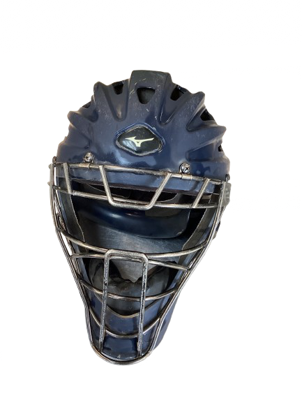 Vist Large View of Product Image Which is Used Mizuno SAMURAI Catchers Helmet w/Mask Navy Blue LG