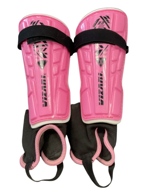 Vist Large View of Product Image Which is Used Vizari Soccer Shin Guards Adult Pink MD