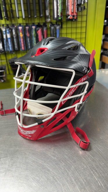 Vist Large View of Product Image Which is Used Cascade R Lacrosse Helmet Red M/L