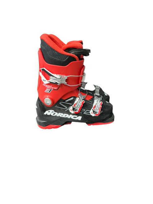 Vist Large View of Product Image Which is Used Nordica SPEED MACHINE 3 Boys DH Ski Boot Red 225 MP - J04.5 - W5.5