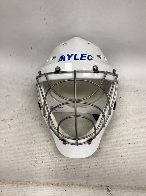 Vist Large View of Product Image Which is Used Mylec STREET HOCKEY MASK St Hcky Goalie Helmet Adt White One Size
