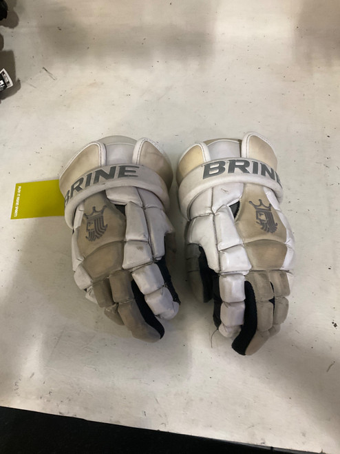 Vist Large View of Product Image Which is Used Brine LACROSSE GLOVES Lacrosse Gloves Mens White LG