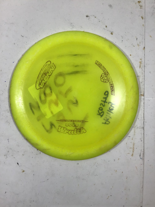 Vist Large View of Product Image Which is Used Innova BLIZZARD WRAITH Disc Golf Driver Yellow 150g
