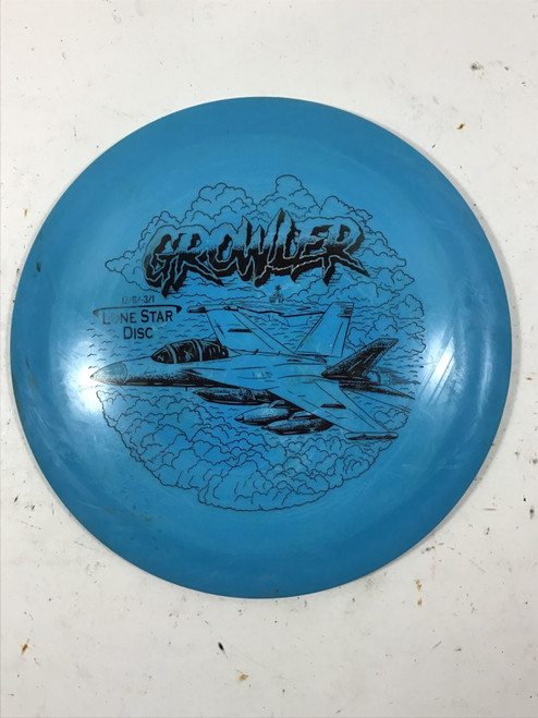 Vist Large View of Product Image Which is Used Lone Star Disc ALPHA GROWLER Disc Golf Driver Royal Blue 177g