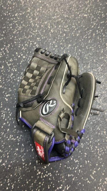 Vist Large View of Product Image Which is Used Rawlings STORM BB/SB Glove RH Throw Black 12"