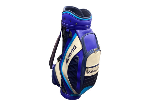Vist Large View of Product Image Which is Used Mizuno MIZUNO CART BAG BLUE/WHITE 6WAY Mens Cart Bag Navy Blue