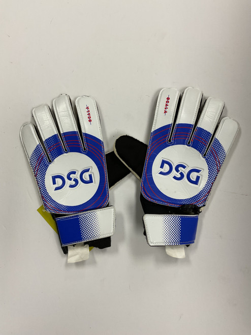 Vist Large View of Product Image Which is Used Dsg GOALIE GLOVES Soccer Goalie Gloves White/Black/Royal 5
