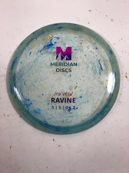Vist Large View of Product Image Which is Used MERIDIAN DISCS RAVINE Disc Golf Mid Range Royal Blue 179g