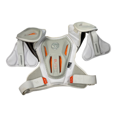 Vist Large View of Product Image Which is Used Warrior BURN Lacrosse Shoulder Pads White MD