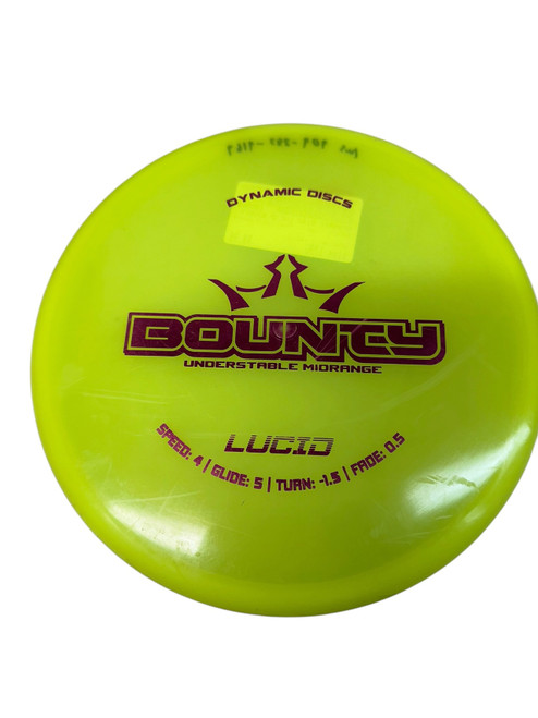 Vist Large View of Product Image Which is Used Dynamic Discs LUCID BOUNTY Disc Golf Mid Range Optic Yellow 179g