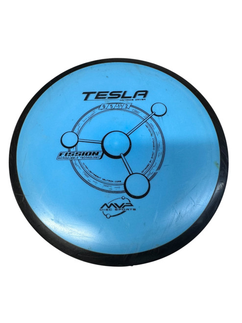 Vist Large View of Product Image Which is Used MVP FISSION TESLA Disc Golf Driver Royal Blue 165g