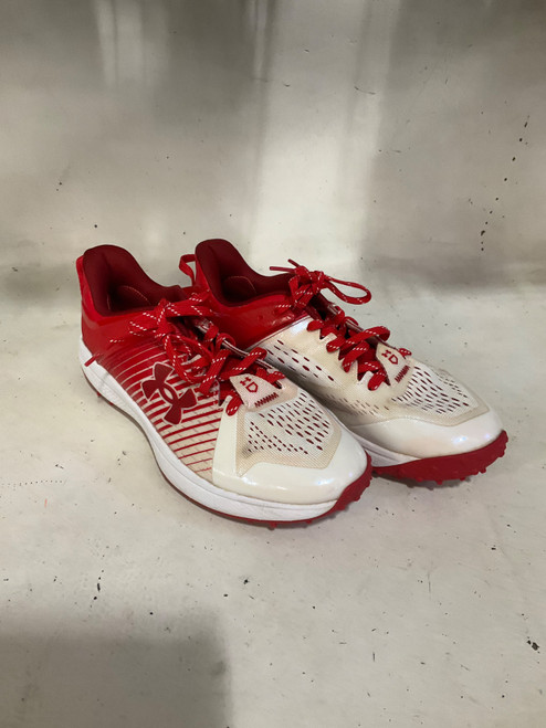 Vist Large View of Product Image Which is Used Under Armour TURF SHOES BB/SB Cleats Red Senior 9.5