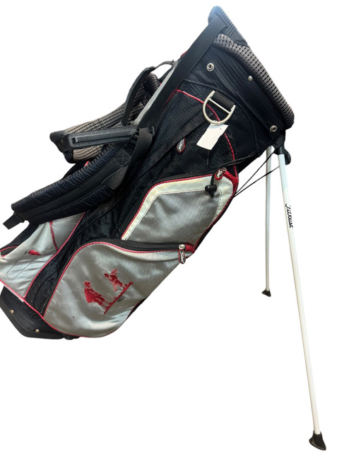 Vist Large View of Product Image Which is Used Titleist 14 BLACK AND RED STAND BAG Mens Stand Bag Black
