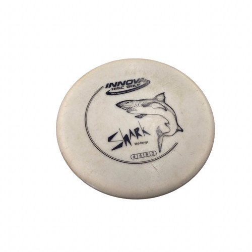 Vist Large View of Product Image Which is Used Innova DX SHARK Disc Golf Mid Range White