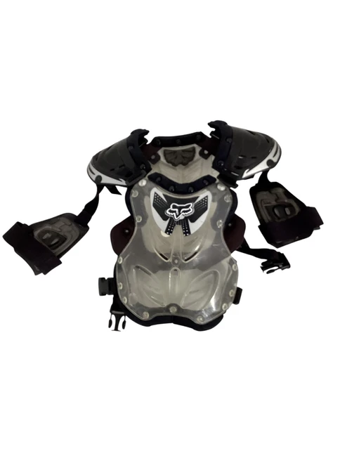 Vist Large View of Product Image Which is Used Fox CHEST GUARD Mens Roost Protector Black/ Clear