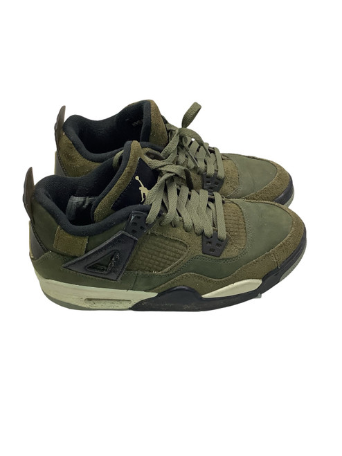 Vist Large View of Product Image Which is Used Jordan 4 RETRO SE CRAFT OLIVE Basketball Shoes Y Green Youth 06.5